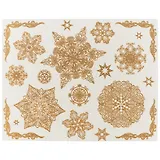 Новогоднее оконное украшение «Снежинки золотые-3», 30 х 38 см