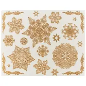 Новогоднее оконное украшение «Снежинки золотые-3», 30 х 38 см