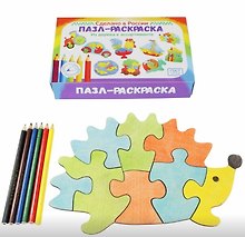 Пазл-раскраска «Ежик», Мастер игрушек