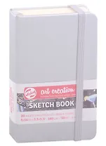 Блокнот для зарисовок 9*14см 80л "Art Creation" 140г/м2, 7БЦ, Блестящее серебро (цвет металлик), Fabriano 