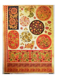 Рисовая бумага для декупажа Craft Premier Хохлома1 (CP00467) (28,2х38,4см) (25г/м) (упаковка)