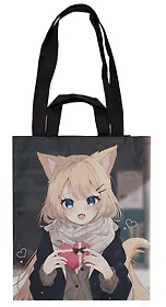 Сумка-шоппер Аниме Девушка с сердцем (цветная) (PU) (12035)