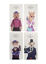 Записная книжка А6+ 24л кл. 90*170мм "Animal's style" карт.обл., сшивка, ассорти, Languo