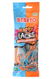 Мармелад BEBETO HAPPY LACES MANDARIN AND RASPBERRY со вкусом мандарина и малины, 75г