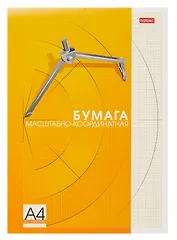 Бумага миллиметровая А4 25 листов рыжая сетка, склейка