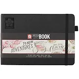 Скетчбук 21*15 80л 140г/м2 черн.тв.обл., резинка