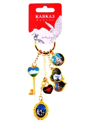 Брелок гроздь Кисловодск (мет.вст.фольга цв.золото) (176GB-F-145)