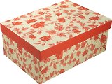 Коробка подарочная "Розочки" красный с белым 21*14.5*8.5см