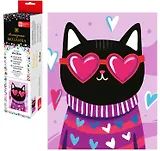 Алмазная мозаика "Кот в очках" 20х25 см.