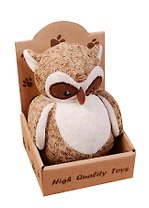 Сувенир, Сова вязаная темно-коричневая в крафт коробке (12-01570-Owl)