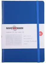 Книга для записей А5 100л кл. "Make your mark" син.тв.переплет, тонир.блок, резинка, ляссе, инд.уп.