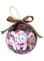 Елочный шар НГ Зимние котики (пластик) (7,5 см) (ПВХ Бокс)