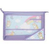 Папка для труда А4 "Игривые корги" 33*23см пластик, молния, внутр.блок для канц.принадлежностей