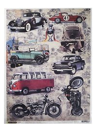 Рисовая бумага для декупажа Craft Premier Ретро авто (CP05658) (А3) (25г/м) (упаковка)
