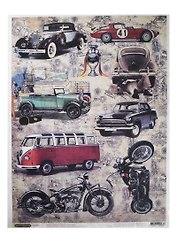 Рисовая бумага для декупажа «Ретро авто», А3, 25 г/м, Craft Premier