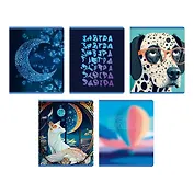 Тетрадь в клетку Listoff, Blue mix, 48 листов, в ассортименте