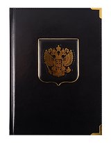 Ежедневник недат. А5+ 152л "PATRIOT" черный, 7Б, тв.переплет, иск.кожа, тисн.фольгой, конгрев, тонир.блок, мет.уголки, ляссе, инд.уп