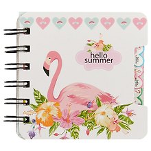Записная книжка «Hello flamingo» А7, 60 листов в линейку, спираль, в ассортименте