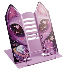 Подставка для книг «Кот» фиолетовая, металл, фигурная вырубка - Феникс+