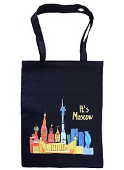 Сумка-шоппер  Its Moscow, черная(35х47)(Наивно?Очень)
