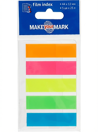 Набор самоклеящихся закладок «Make your mark», неоновые, 5 блоков