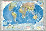 Карта настенная. Политическая карта мира. Инфографика, М1:18,5 млн, 157х107 см
