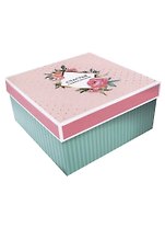 Коробка подарочная складная "Счастья от всей души" 20*9,8*20  картон, ассорти