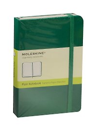 Записная книжка А6 96л нелин. "Classic Pocket" зеленая, жесткая обложка, резинка, Moleskine