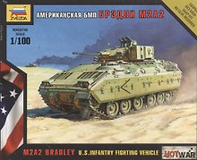 Сборная модель ЗВЕЗДА, Американская БМП Брэдли" М2А2 (1:100) 7406"