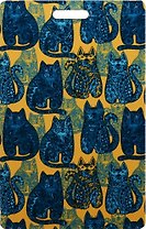 Чехол для карточек Синие коты на желтом фоне
