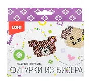 Набор для творчества LORI. Фигурки из бисера "Медвежонок, щенок"