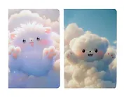 Тетрадь 32 листа в клетку "Позитив на облаке" сшивка, в ассортименте