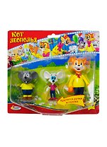 Набор из 3 фигурок Кот Леопольд и Мыши (F-07-R) (180768) (Играем вместе) (в кор. 24шт.) (блистер)