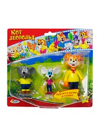 Набор из 3 фигурок Кот Леопольд и Мыши (F-07-R) (180768) (Играем вместе) (в кор. 24шт.) (блистер)