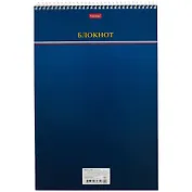 Блокнот А4 80л кл. "Блокнот" спираль, жестк.подложка, мел.картон, УФ-лак