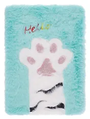 Книга для записей А5 96л лин. "Лапка" с мехом, ассорти