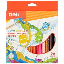 Карандаши цветные акварельные «Color Emotion», Deli, 24 цвета