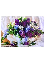 Алмазная мозаика Домашняя сирень в ведёрце, 30*40 см.