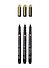 Ручки капиллярные черные 03шт "Pigma Micron Gold Limited Edition" 0.1мм, 0.3мм, 0.5мм - 1