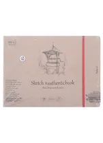 Скетчбук 24,5*18cм 32л "SMLT Art Natural authenticbook", на резинке, 100г/м2, белый, сшивка