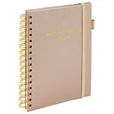 Книга для записей А5 80л кл. "Calipso" бежевый, иск.кожа, резинка, гребень