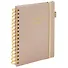 Книга для записей А5 80л кл. "Calipso" бежевый, иск.кожа, резинка, гребень - 0