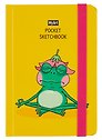 Скетчбук А6 48л "Pocket Скетчбук. Лягушка" белый офсет, резинка, тв.обложка