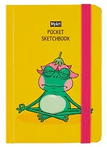 Скетчбук А6 48л "Pocket Скетчбук. Лягушка" белый офсет, резинка, тв.обложка