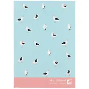 Скетчбук А5 100л "Птицы" белый офсет, 100г/м2, выб.лак, вердый переплет