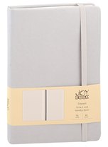 Книга для записей А5 96л лин. "Joy Book. Серый мрамор" иск.кожа, тонир.блок, скругл.углы, ляссе, резинка, карман на задн.форзаце