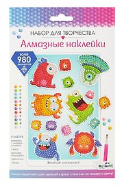 Набор для творчества Origami. Алмазные наклейки «Весёлые монстрики»