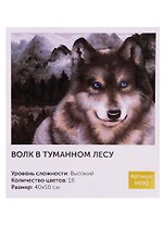 Картина по номерам Art Idea 40*50см. Волк в туманном лесу H092