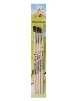 Кисти 04шт пони круглая №3, №4, белка №2, щетина плоская №4 "Мельница", европодвес, АРТКОМ