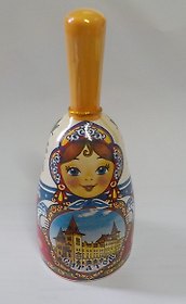 Колокольчик фарфоровый Матрешка средняя с ручкой (00150)